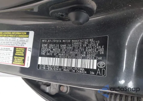 2013 Toyota Corolla Le из США, поврежденный, VIN 2T1BU4EEXDCO37920